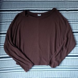 Garage Brown Ribbed Long Sleeve NWOT
